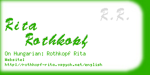 rita rothkopf business card